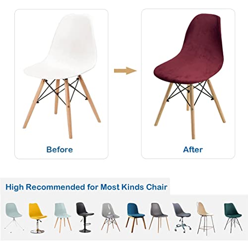 Daunkang Dining Room Chair Covers Slipcovers Set Of 4, Shell Chair Cover Velvet For Mid Century Modern Chair thumb #3