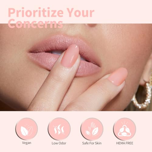 Image of CANNI Light Pink Gel Nail Polish, 1Pcs Baby Pink Gel Polish Color High Gloss Soak Off U V Nail Manicure Salon DIY