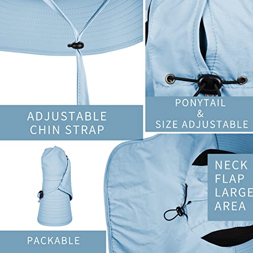 Image of Sun Hat for Men Women with Neck Flap,UPF 50+ UV Protection Fishing Hat