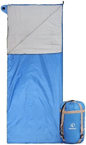 REDCAMP Ultra Lightweight Sleeping Bag for Backpacking, Comfort for Adults Warm Weather, with Compression Sack Blue (75"x 32.5")