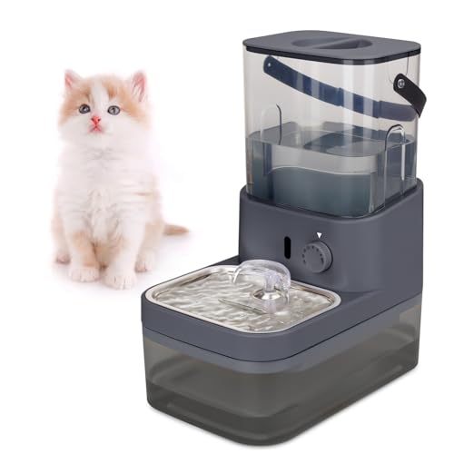 GJEASE Fuente de agua inteligente para gatos, sin filtro, fuente de agua potable para gatos, fuente de agua para mascotas sin filtro que funciona con pilas