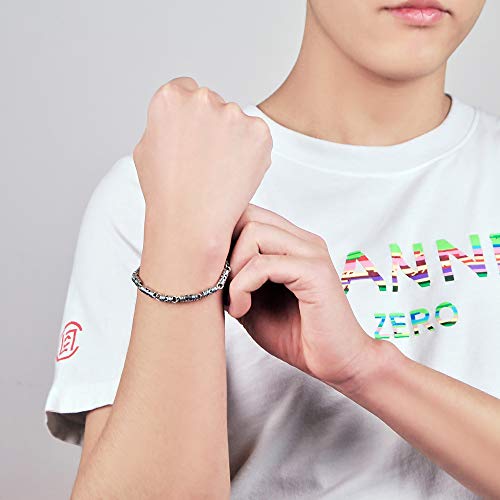 Vintage Men100% 925 Sterling Silver Bracelet Punk hip-hop male Solid pure silve 7-8 inches Chain Hand catenary Jewelry3