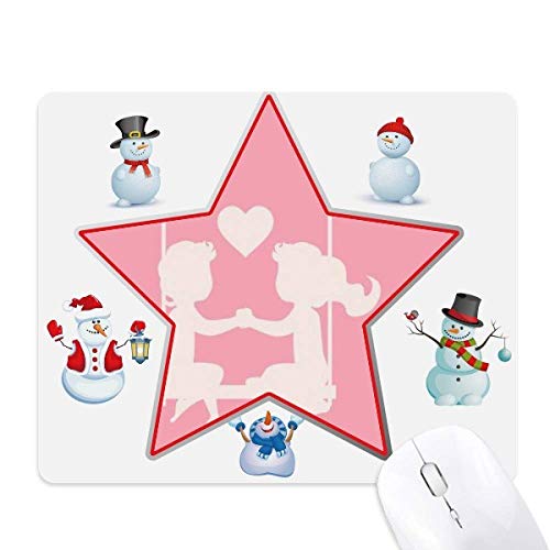 Tapis de souris bonhomme de neige rose anti fatigue et glisse fluide