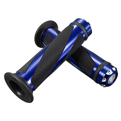 Alamor Puños De Goma De La Manija De Goma del Manillar De La Motocicleta del CNC 7/8-Azul
