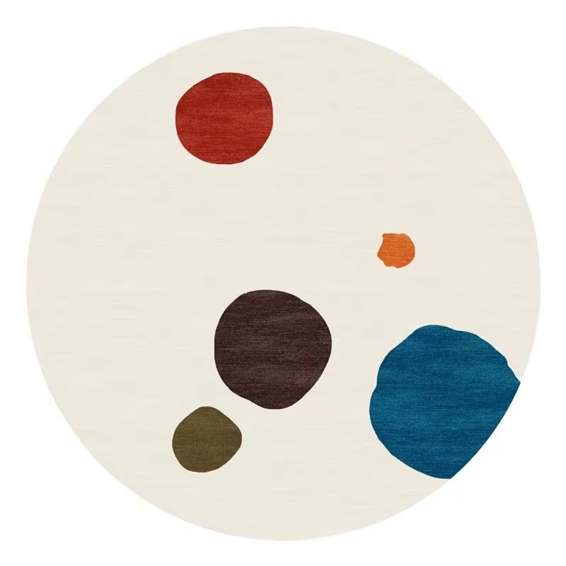 Tapis moderne et luxueux géométrique rond 130 cm pour salon chic