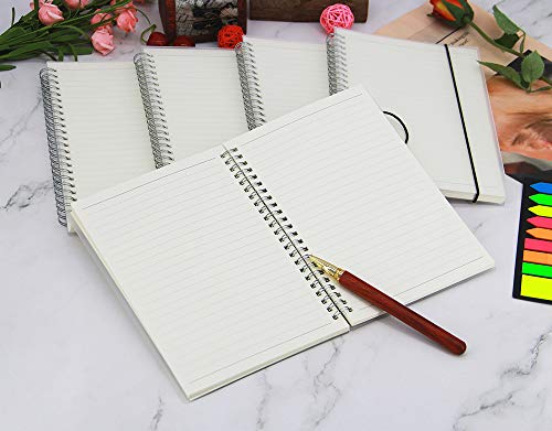 Zegrox 5 Pack Transparent Hardcover Ruled Spiral Notebook/Lined Journal,Writing Diary Subject Notebooks,Thick Paper,80 Sheets (160Pages)-8.35X 5.75Inch,A5 Size. #TOP3