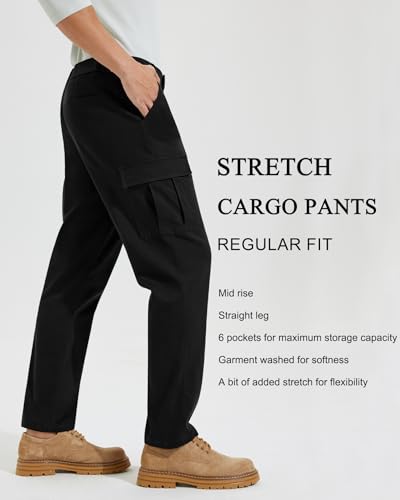 Image of Men's Cargo Pants Stretch Work Pants | Cotton Casual Travel Hiking Pants