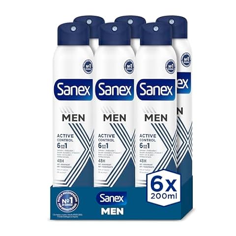 Sanex Men Active Control Dezodorant, 6 x 200 ml