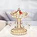 ROKR 3D Puzzles Wooden Music Box Kit with LED, Rotating Swing Ride Mechanical Model Kit DIY Wood Craft Hobbies Kit for Adults Birthday for Boys/Girls