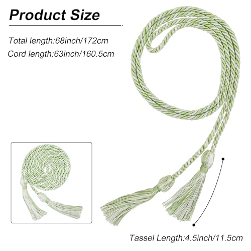 Image of GraduationMall Graduation Honor Cord 68 inch SagegreenWhite