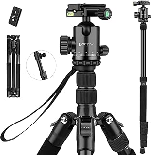 Victiv Camera Tripod81 inch Aluminum Monopod Tripod for DSLRHeavy Duty Foldable Tripod with 360 Degree Ball Head Loads Up to 22 lbs for Travel and Photography