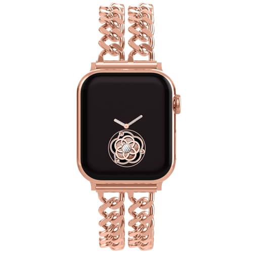 Image of Gold Watch Bands for Women Compatible with Apple Watch Band 38mm 40mm 41mm 42mm 44mm 45mm 46mm 49mm Adjustable Metal Band Cowboy Steel Chain Bracelet for iWatch Series1 /2 /3 /4 /5 /6 /7 /8 /9 /10 /11 /SE