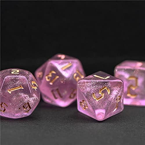 Fairy Dust Dice Set - Pink TTRPG Dice Set - Fairy Dust Pink Polyhedral Dice - Dice for War Gmaes Card Games and Tabletop RPGs - Image 5