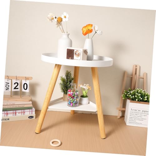 Table d'appoint rangement stable double plateau avec bord surélevé