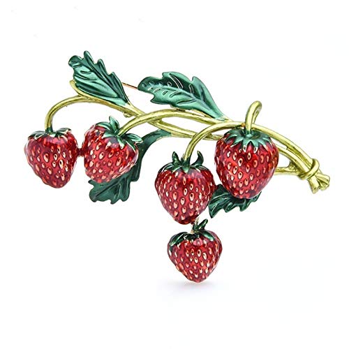 Broche rouge fraise de fête et bouquet de fleur pour mariages chics