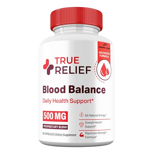 Shark Labs (1 Pack) True Relief Balance Capsules, All Natural Blood Premium Formula Support, Maximum Strength Vitamin, True Relief Glyco Supplement Vitamin Pills