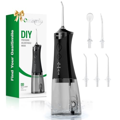 OasiSmile C2 Water Flosser for Teeth, 350ML Water Dental Pick, DIY Pressure
