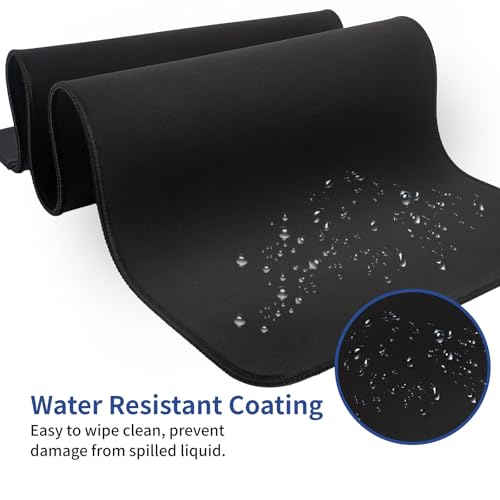 Image of 15W Large Gaming Mouse Pad with Superior Micro-Weave Cloth, Extended Desk Mousepad with Stitched Edges, Non-Slip Base, Water Resist Keyboard Pad for Gamer, Office & Home, 30 x 12 in, Black