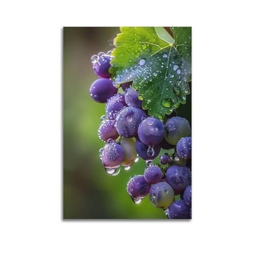 Décoration murale artistique moderne cristal de rosée de raisin 60x90cm