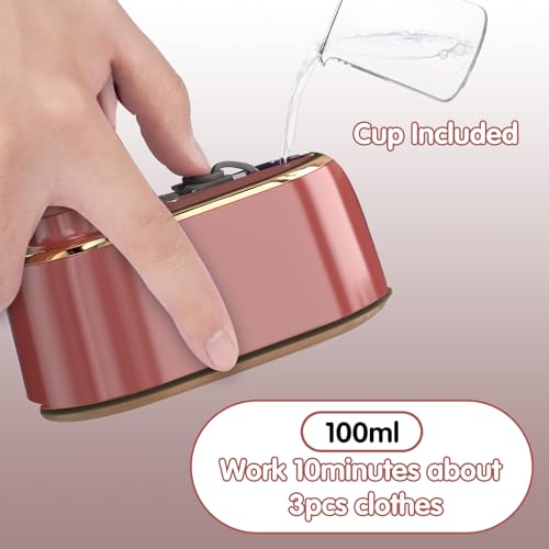 Image of Travel Steamer Iron for Clothes Mini - Portable Ironing Machine Travel Small Size Portable Steamer Travel College Dorm Home Essentials (Winered)