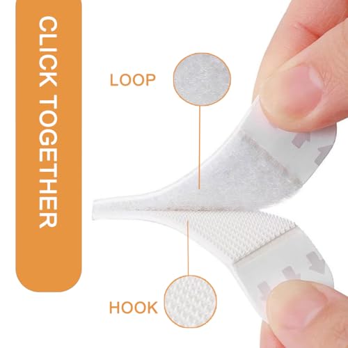 Image of Hook and Loop Double Sided Tape, Command Poster Strips,Large Picture Hanging Strips Heavy Duty, Large Putty, Self Sticky Adhesive Fasteners for Window Fixing, Photo Frames and DIY(48PCS)