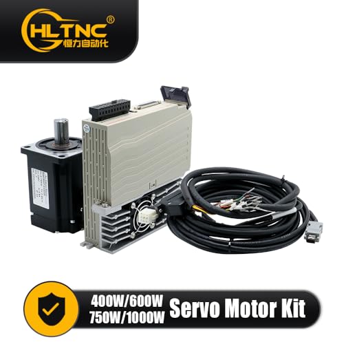 HLTNC Kit servomoteurs AC avec frein de maintien électromagnétique | 400 W ~ 1000 W complet avec pilote + câble de raccordement pour CNC et automatisation (400 W avec freins) – vue 8