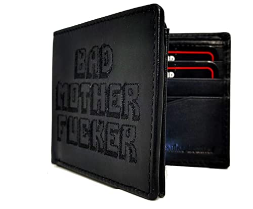 Bmf Wallet Black Embroidery Black Leather #TOP1