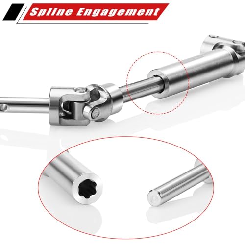 GLOBACT Stainless Steel Rear RC Drive Shaft with Hex Hub for Traxxas Slash 2WD/Stampede/Rustler/F150 Upgrade Replacement Parts 6852 (2PCS)