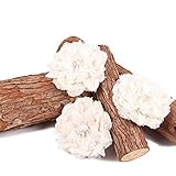 3 Stück Sackleinen Blume Egurs 3 stück Weiß Sackleinen Blumen Rose 10cm