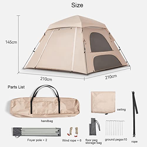 Carpa para camping pop up 3 personas con porche y 4 ventanas miniatura 2