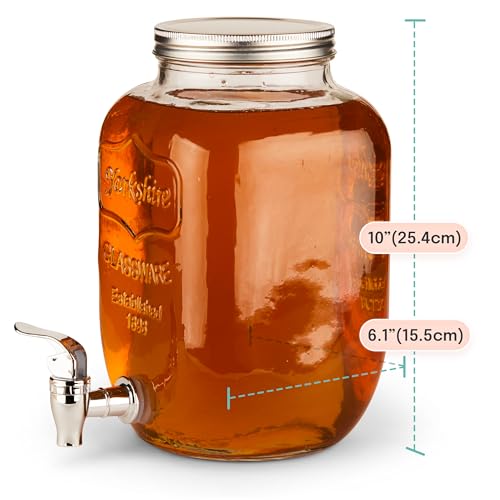 Estilo EST3071 Glass Drink Dispenser For Parties - 1 Gallon Gallon Drink Dispenser - Glass Beverage Dispenser thumb #2