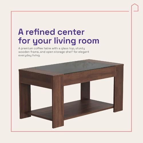Image of Wakefit Center Table | 1 Yr Warranty | Coffee Table for Living Room Wooden, Tea Table for Living Room Wooden, Sofa Table, Free Installation from Brand, Modern Multi-Functional & Wobble-Free(Vellun)