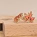 JeanBeau Fall Orange Leaf Gold Stud Earrings for Women, Small Cute Crystal Rhinestone Maple Leaves Cartilage Hypoallergenic Wedding Prom Holiday Autumn Jewelry Gift