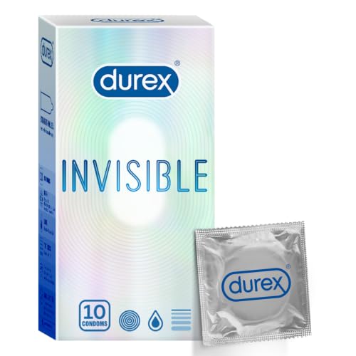 Durex Invisible Super Ultra Thin Condoms for Men - 10 Count - Packaging May Vary