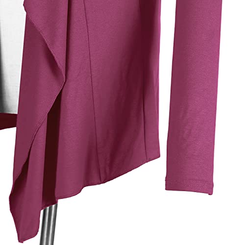 Image of Urban CoCo Women's Drape Front Open Cardigan Long Sleeve Irregular Hem