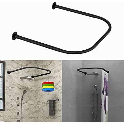 Tanxih Adjustable U Shaped Shower Curtain Rod Cover