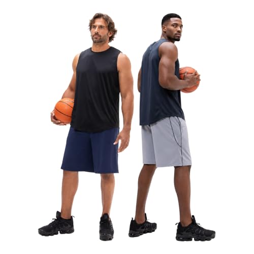 Image of DEVOPS Men's 2-Pack Loose-Fit 10 inch Workout Gym Shorts with Pockets