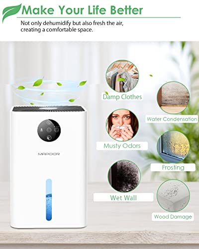 Dehumidifiers For Home, 63Oz Dehumidifier With Auto Shut Off, Timer, Sleep Mode, Auto Defrosting, 7 Colors Light, Efficient Portable Small Dehumidifiers For Bedroom, Bathroom, Basement, Rv #TOP4