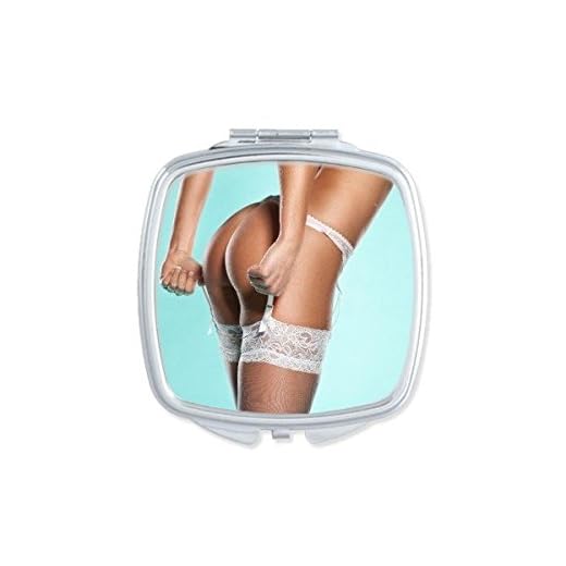 Spets vit string het sexig bikini naken rygg flicka röv rumpa gal dam kvadrat kompakt makeup ficka spegel bärbar söt liten handspeglar present