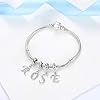 sam panda Breloque lettre de l'alphabet en argent sterling 925 compatible avec bracelets et colliers à breloques européens,5A Zircone #2