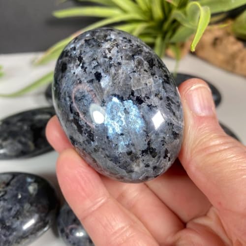 1pc 20-50g Palm Stone Flashy Polished oval Black Labradorite Palm or Worry Stone Flash Gift Gemstone Stone
