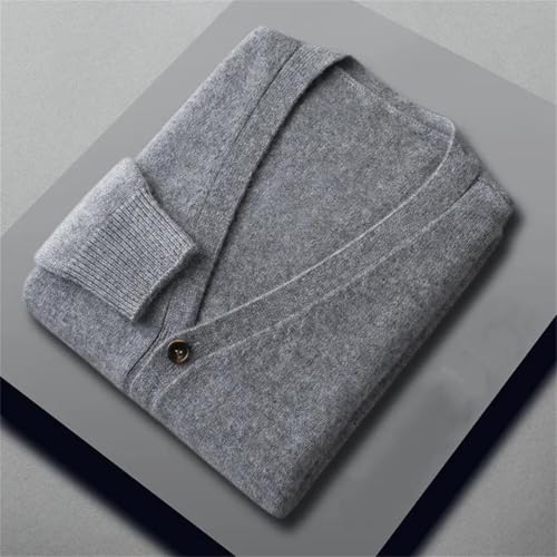 Men's Cashmere Cotton Blend Cardigan Sweater V-Neck Single Breasted Business Knitted Jumper2