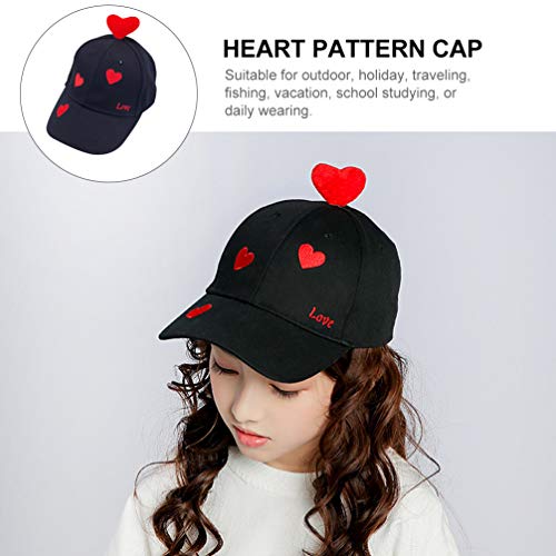 ABOOFAN Boné de Beisebol Infantil Bordado Coração Amor Bonés Ao Ar Livre de Algodão Snapback Casual