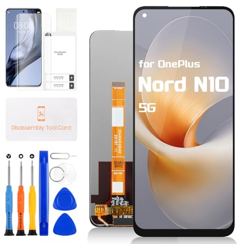 Revofix OnePlus Nord N10 5G �X�N���[�� �����p OnePlus 1+ Nord N10 5G LCD Display BE2025 BE2026 BE2028 BE2029 6.5�C���` �^�b�`�X�N���[���f�W�^�C�U�[ �t���A�Z��