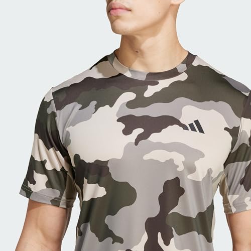 Image of adidas Men's Adult, Train Essentials Camo Allover Print T-Shirt, Green