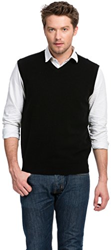 Citizen Cashmere Sleeveless Men V Neck Sweater Vest - 100% Cashmere (S, Navy) 42 110-03-01