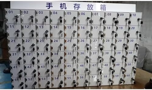 Portable Cell Phone Locker Cabinet - Wall-Mounted Organizer with Door Locks - 9 Slot Storage Solution for Offices & Schools - Secure & Convenient (White-A)