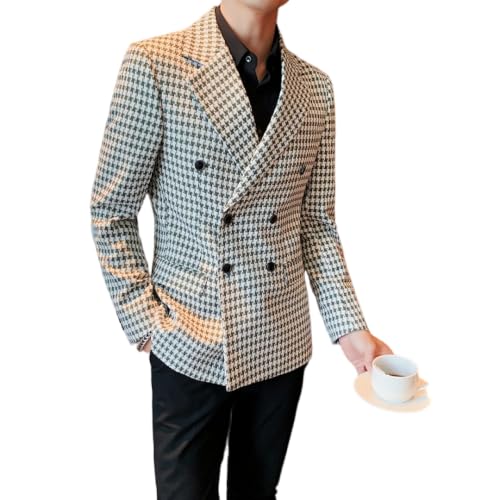 Veste de Costume pour Homme au Motif Pied-de-Poule Chic : Idéal pour un Style Business Raffiné