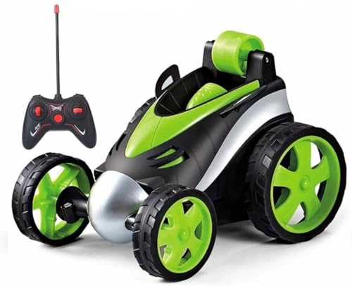 Image of 360 Rotating Stunt RC Car - High-Speed Remote Control Car with LED Lights, Flip Action, and Rechargeable Batteries - All-Terrain Toy Racing Car for Kids (Multicolor)