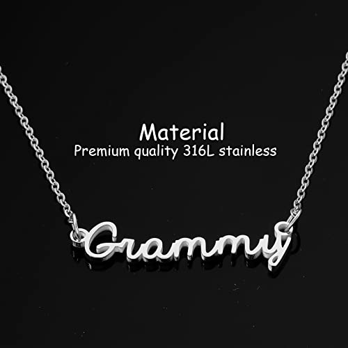 HUTIMY Grammy Necklace Gifts for Women Grandmother Jewelry from Granddaughter Birthday Mothers Day Best Grammy Necklace2
